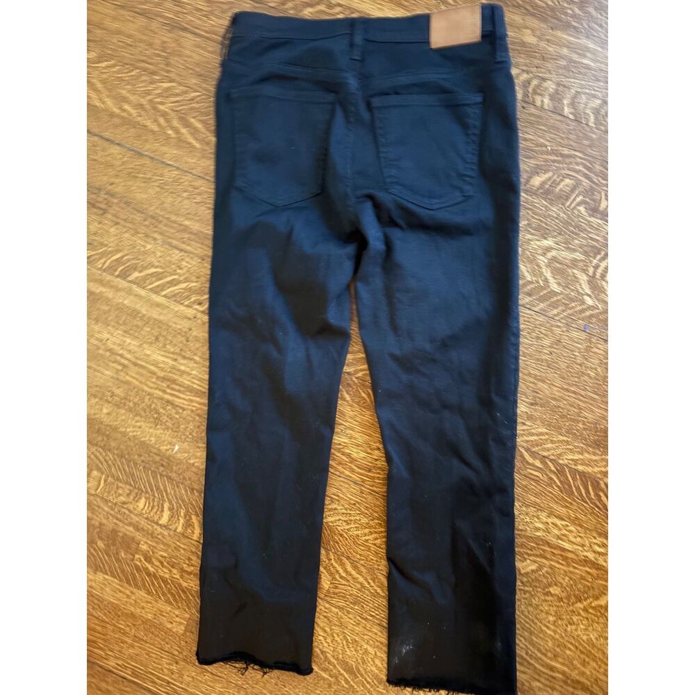 J.Crew 9-Inch Demi-Boot Crop Jeans Black Raw Hem Women’s Size 27 - Picture 2 of 5